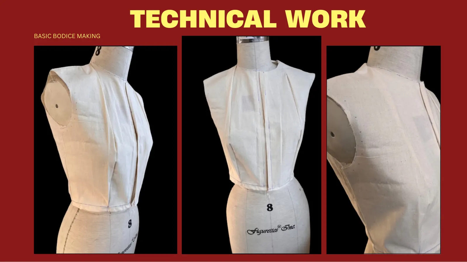 Slide 30 of 31: Technical work: basic bodice making.